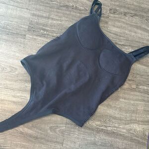 Gym Shark Studio Bodysuit Washed Black Small NEW